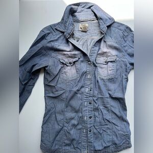 Blue Denim Button-Up Shirt